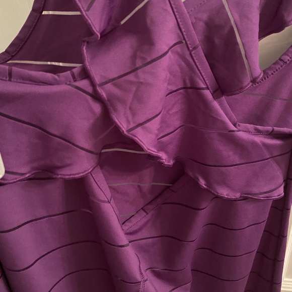 NWT C9 Champion Sheer Stripes Crisscross Back Ruffled Strap Tank Top - Picture 5 of 9